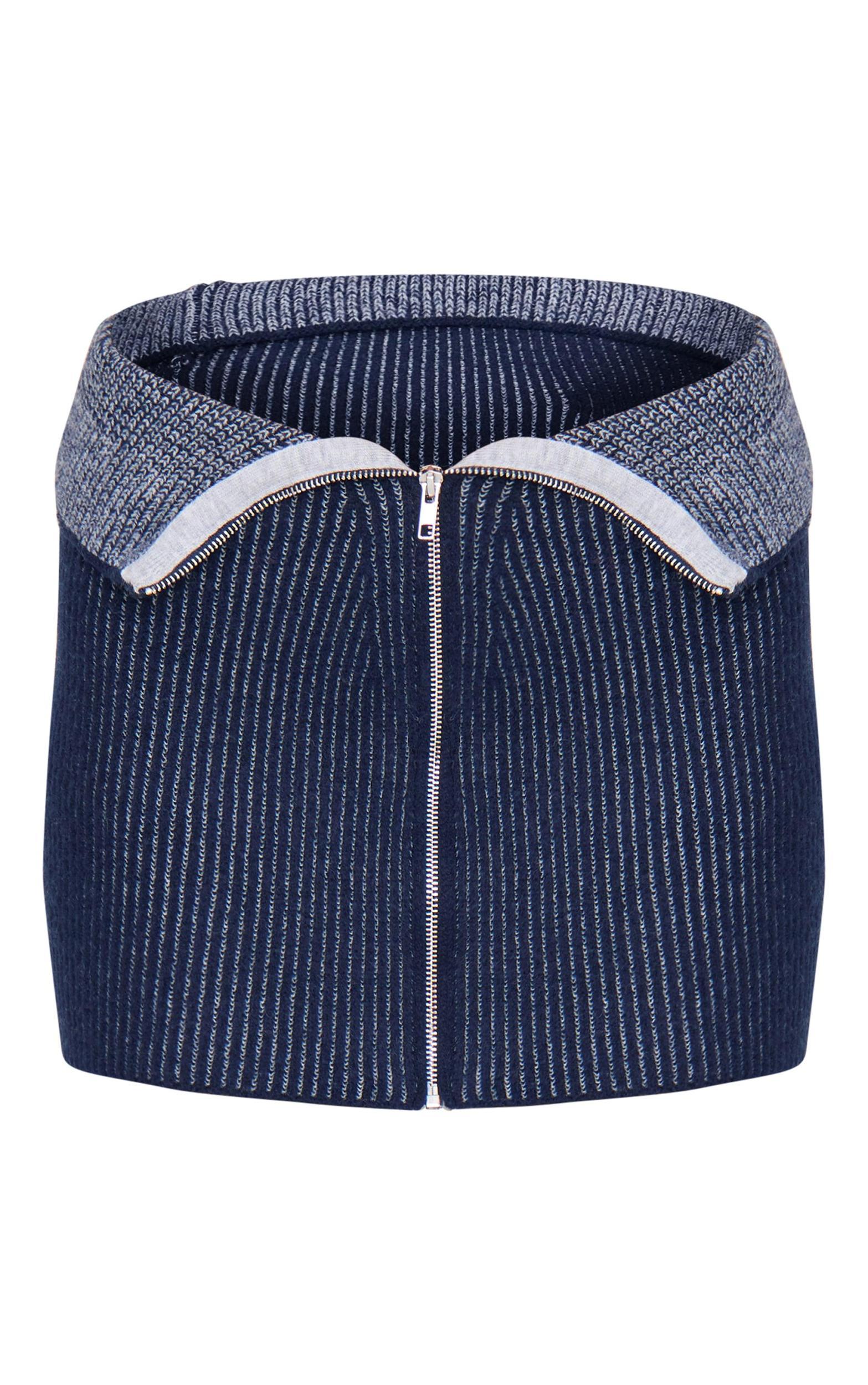 Indigo Two Tone Foldover Micro Mini Skirt Product Image