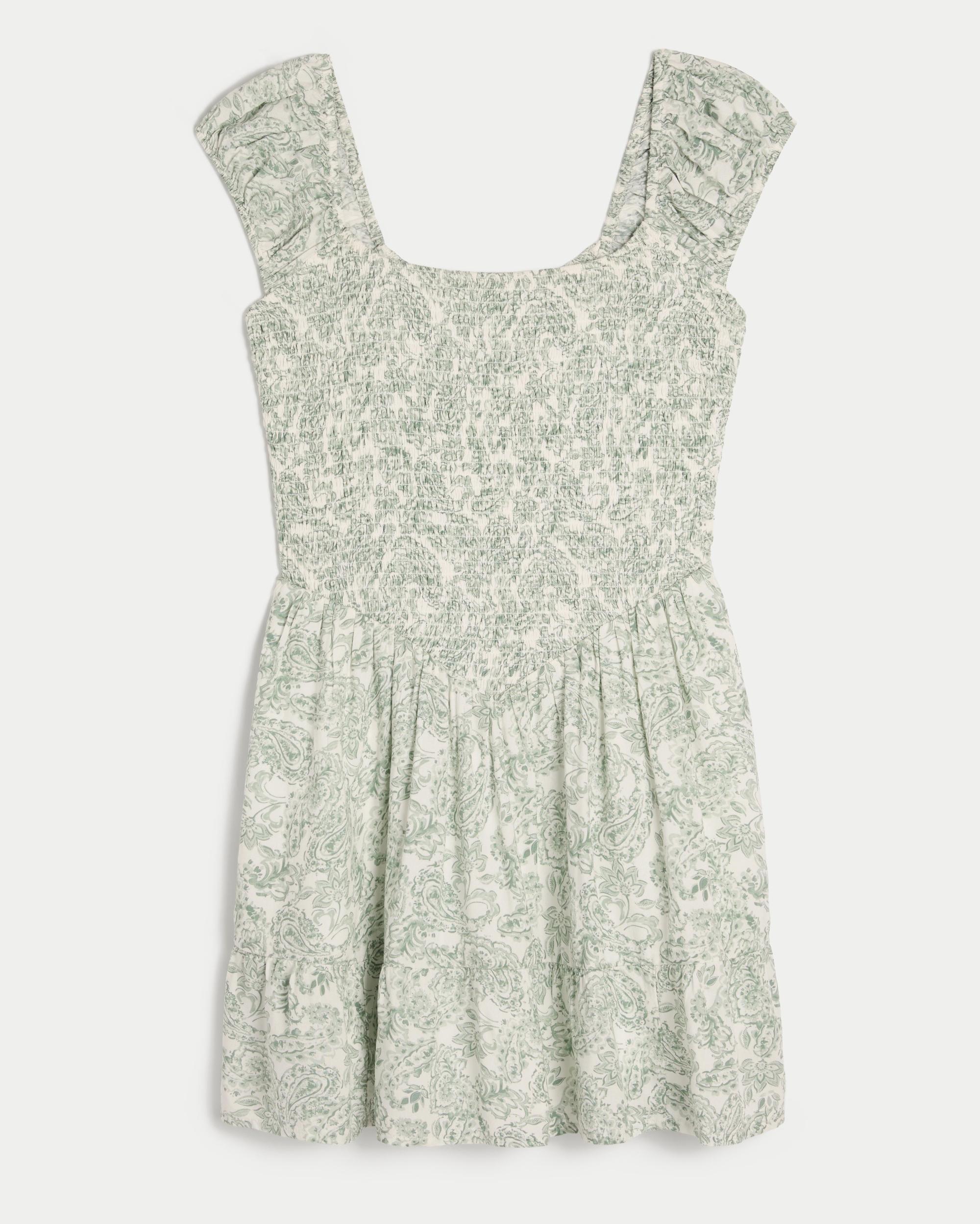 Smocked V-Waist Mini Skort Dress Product Image