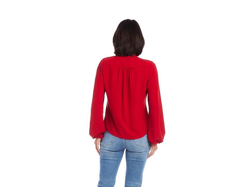 Karen Kane Cowl Neck Top Women's Long Sleeve Button Up Product Image