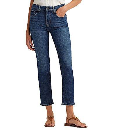 Lauren Ralph Lauren High-Rise Straight Ankle Jeans in Atlas Wash (Atlas Wash) Women's Jeans Product Image