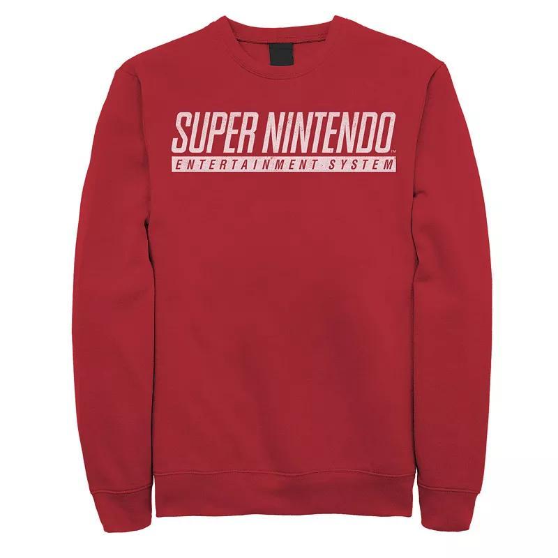 Men's Nintendo Super Nintendo Entertainment System Logo Sweatshirt, Size: Large, Red Product Image