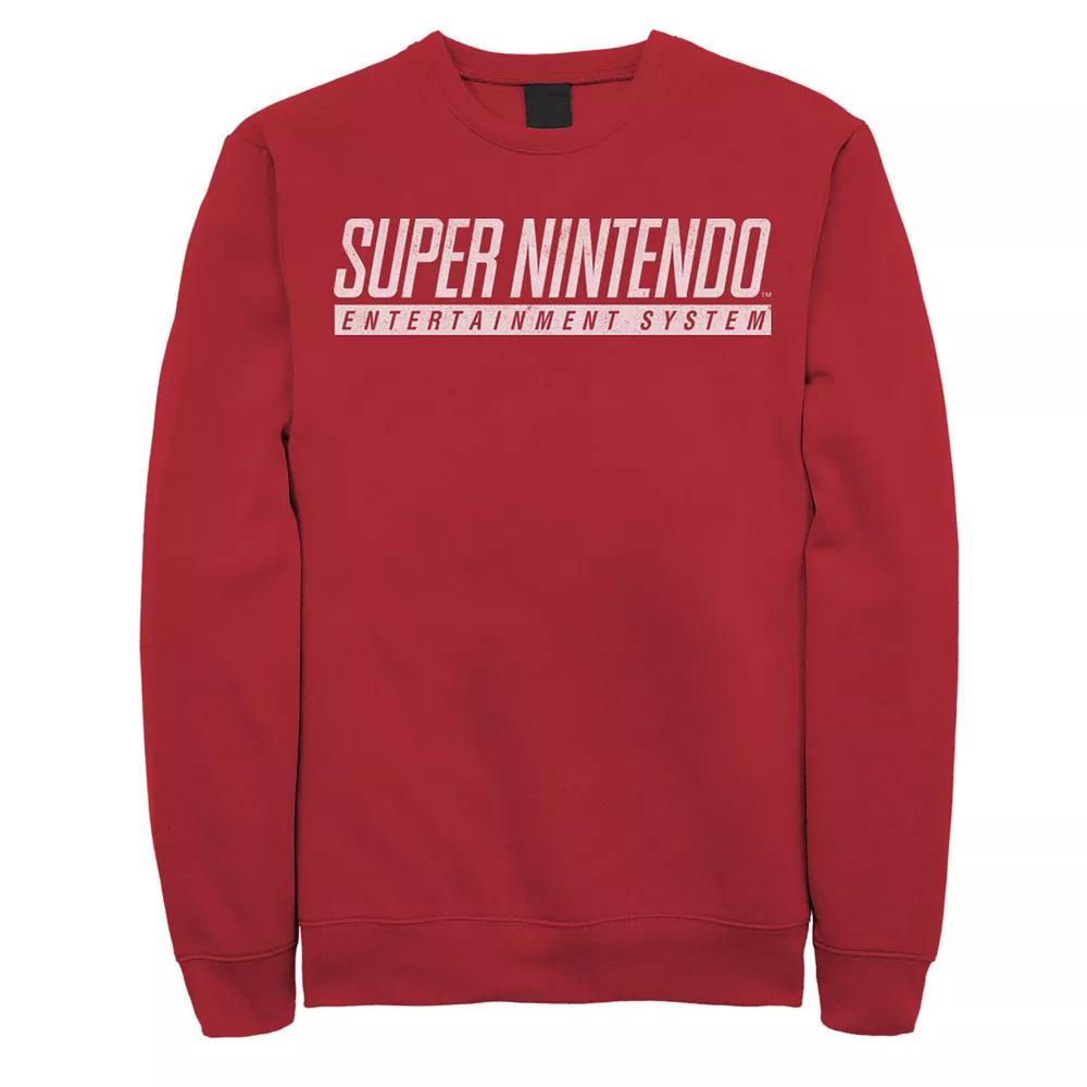 Men's Nintendo Super Nintendo Entertainment System Logo Sweatshirt, Size: Large, Red Product Image