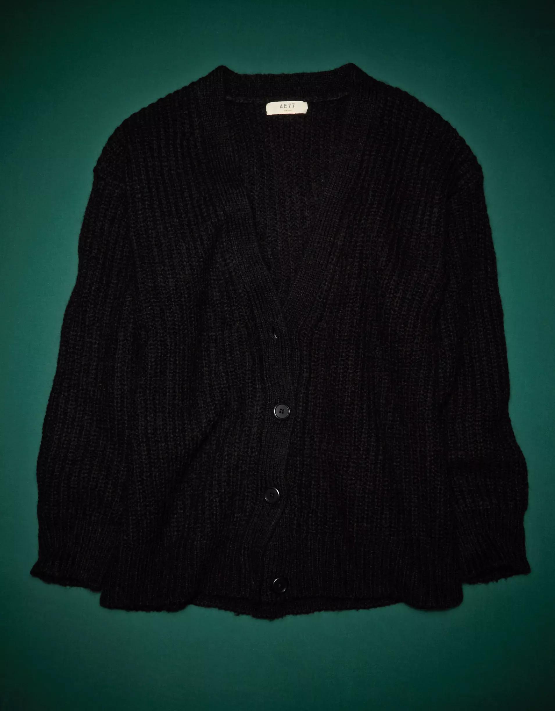AE77 Premium Mohair Boyfriend Cardigan Product Image