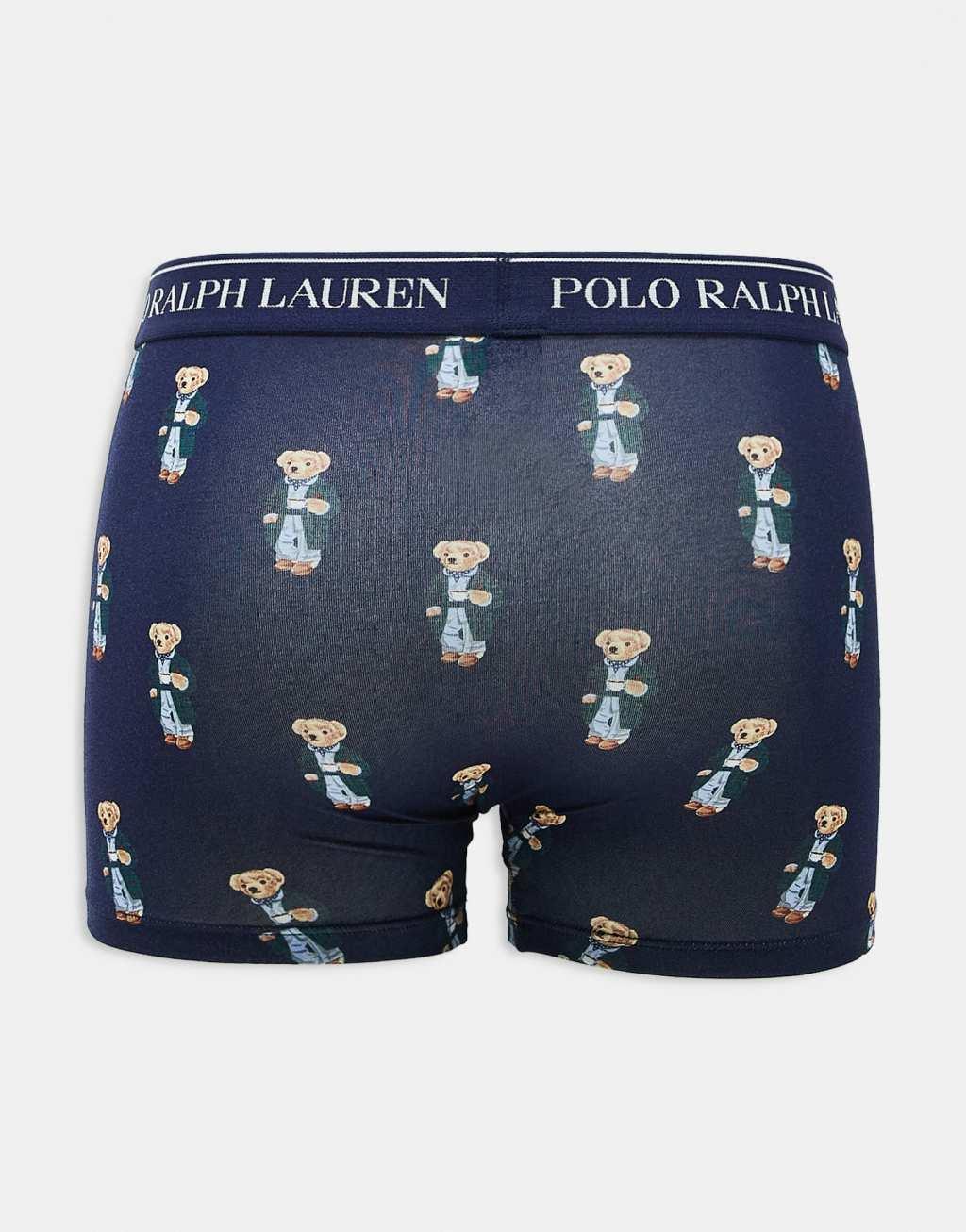 Polo Ralph Lauren 3 pack boxer briefs with logo waistband in red blue navy Product Image