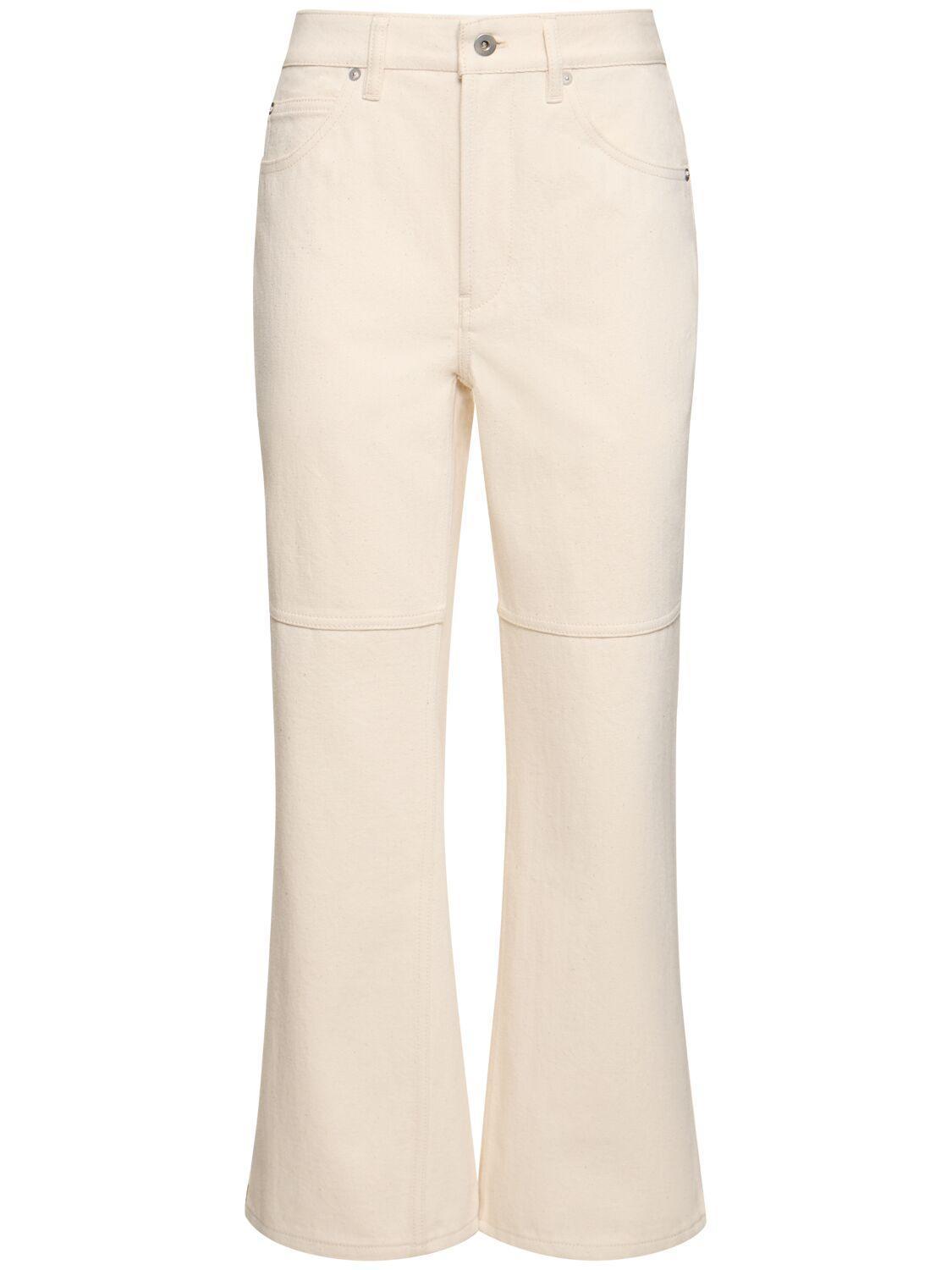 JIL SANDER Buttoned Straight Leg Jeans In Cream Product Image