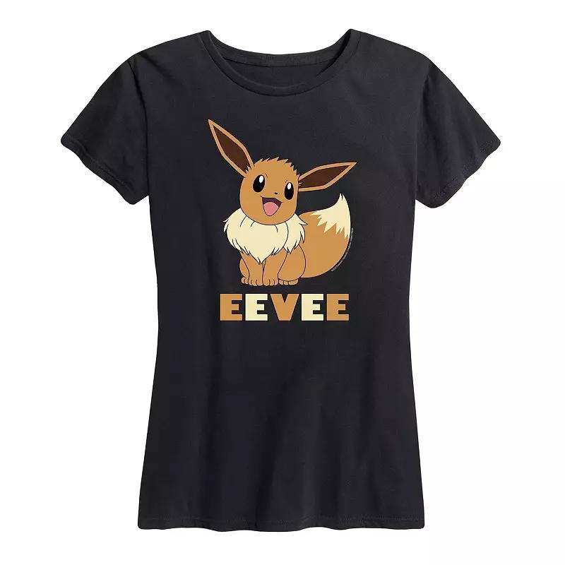 Women's Pokemon Eevee Graphic Tee, Size: Small, Black Product Image