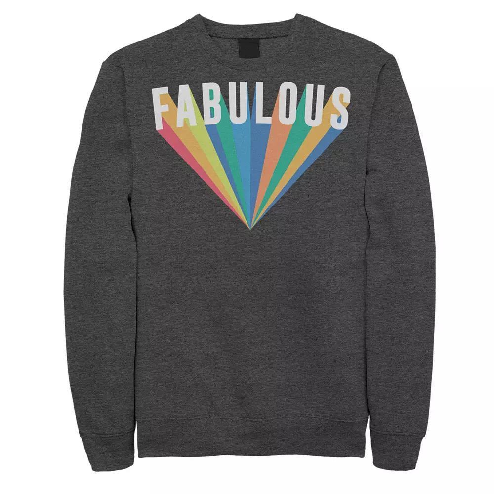Men's Fifth Sun Fab Rainbow Burst Sweatshirt, Size: XL, Grey Heather Product Image
