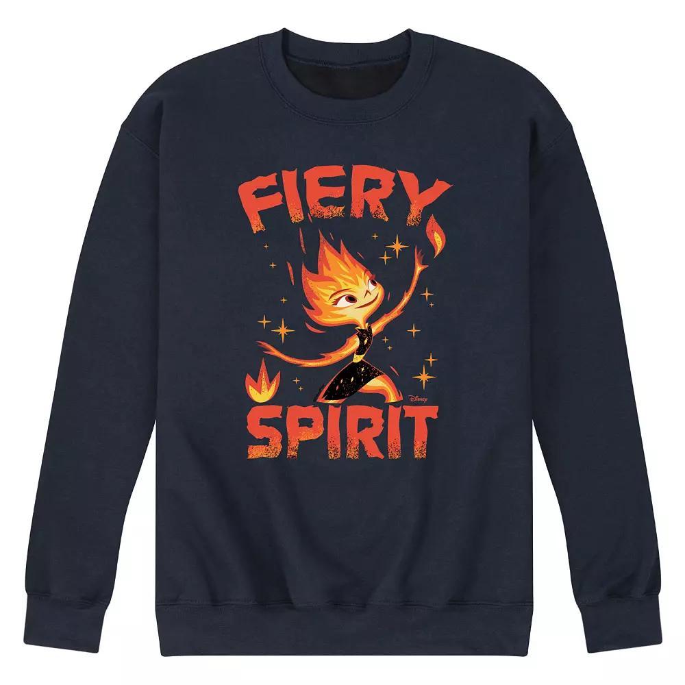 Disneys Elemental Mens Fiery Spirit Fleece Sweatshirt Blue Product Image