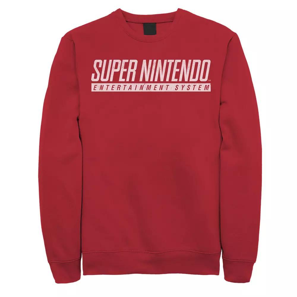 Men's Nintendo Super Nintendo Entertainment System Logo Sweatshirt, Size: Large, Red Product Image