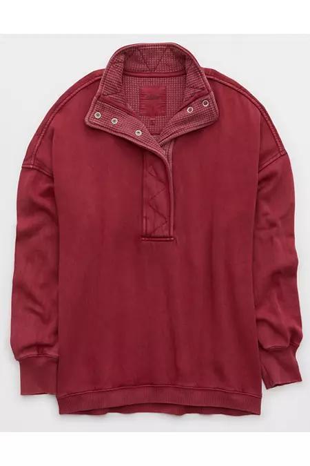 Aerie Getaway Quarter Snap Sweatshirt Women's Product Image