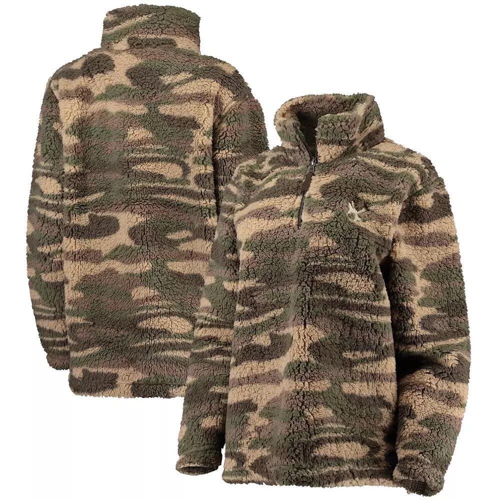 Women's G-III 4Her by Carl Banks Camo New York Yankees Sherpa Quarter-Zip Jacket, Size: Medium, Green Product Image
