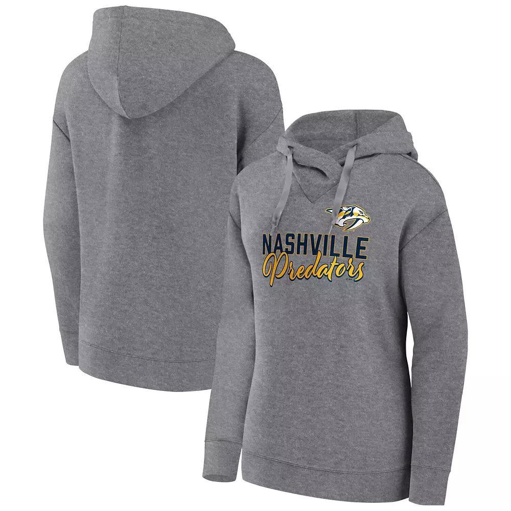 Women's Fanatics Branded Heather Gray Los Angeles Kings Script Favorite Pullover Hoodie, Size: Medium, Kgs Grey Product Image