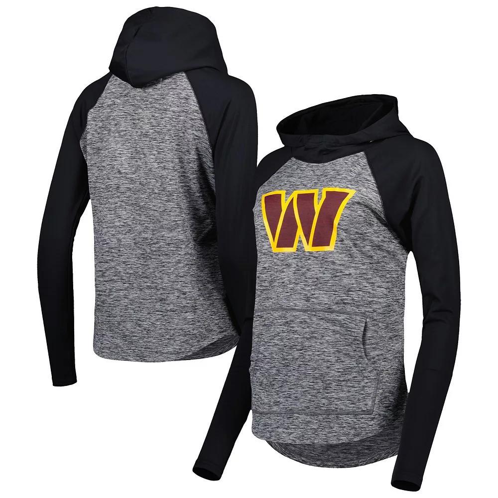 Women's G-III 4Her by Carl Banks Heathered Gray/Black Washington Commanders Championship Ring Raglan Pullover Hoodie, Size: XL, Wft Grey Product Image