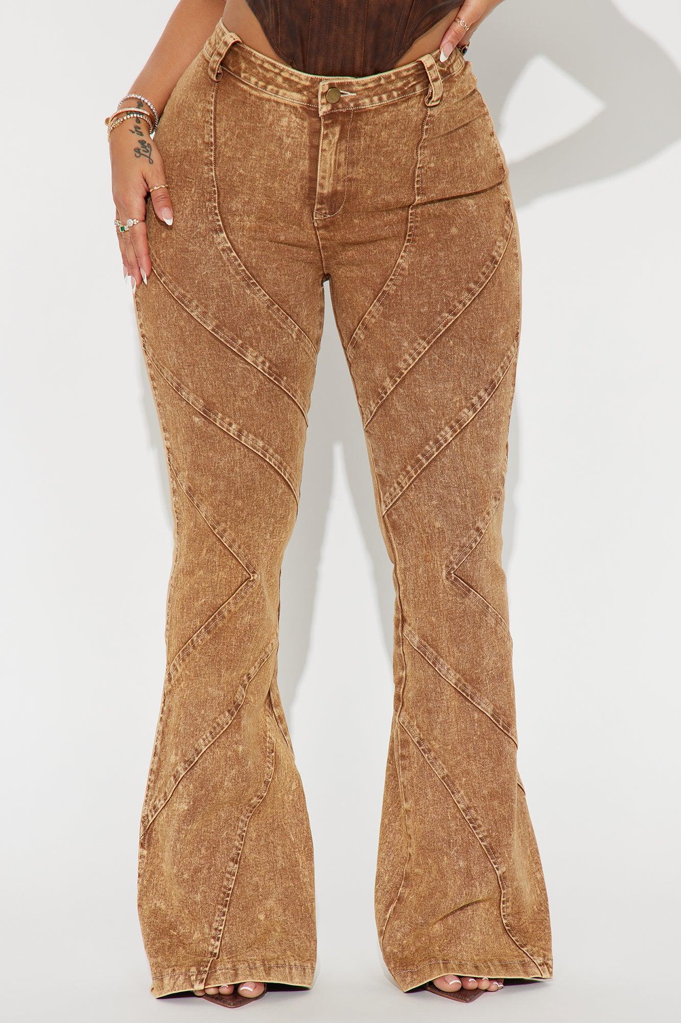 Flaunt It Washed Flare Pant - Taupe Product Image