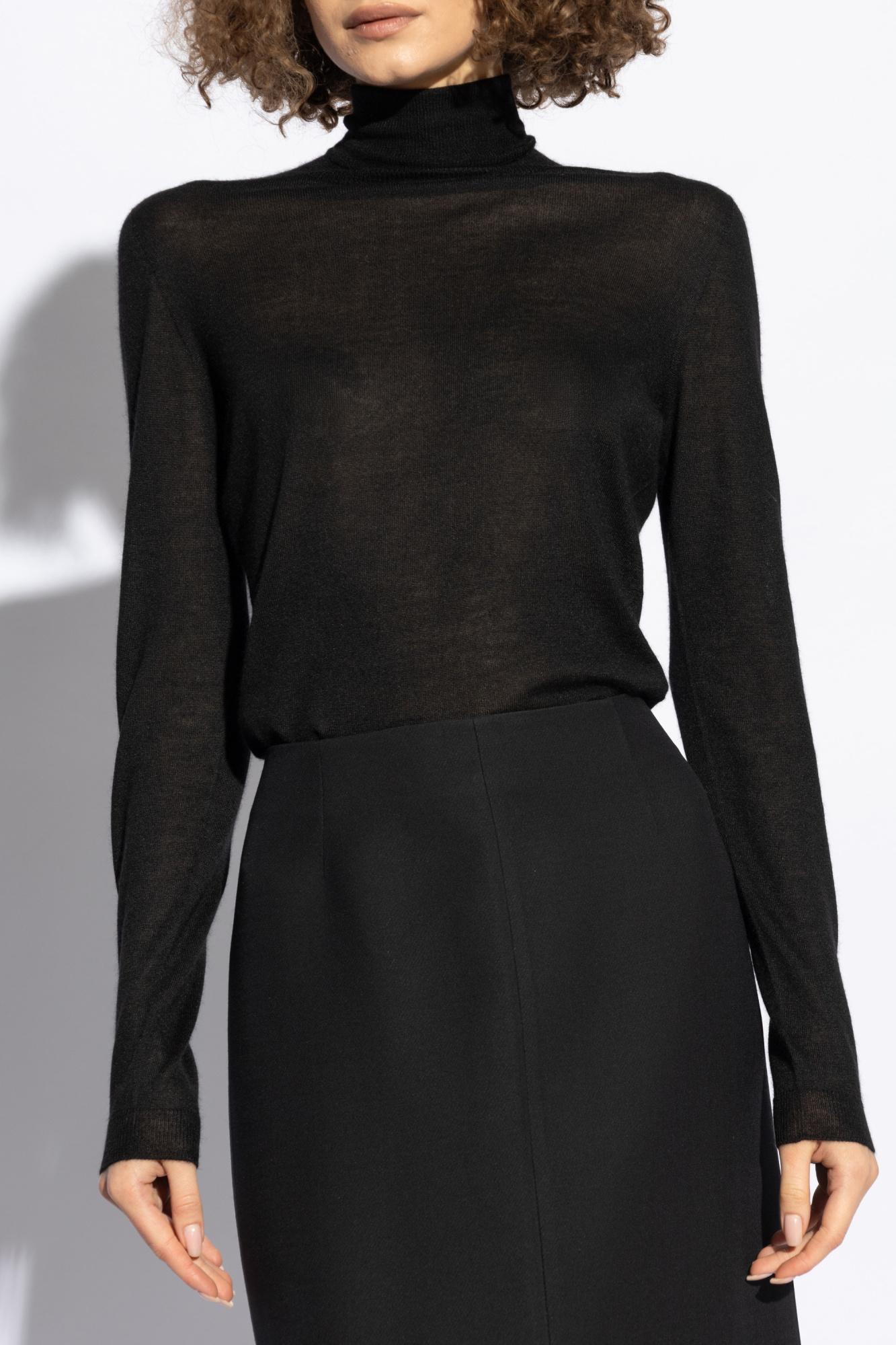 FABIANA FILIPPI Ribbed Knit Turtle Neck Sweater In Black Product Image