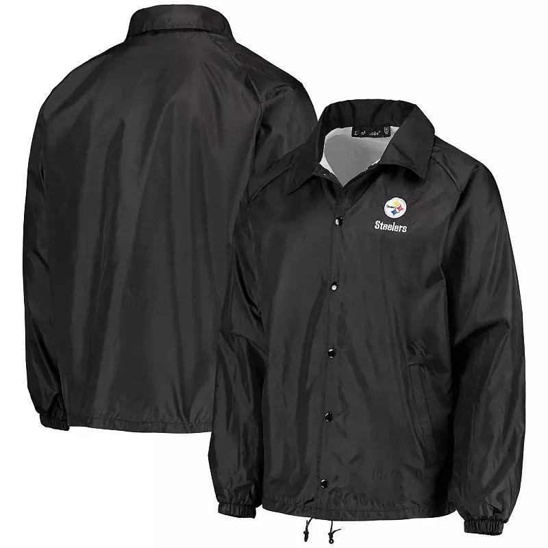 Mens Carolina Panthers Coaches Classic Raglan Full-Snap Windbreaker Jacket Product Image