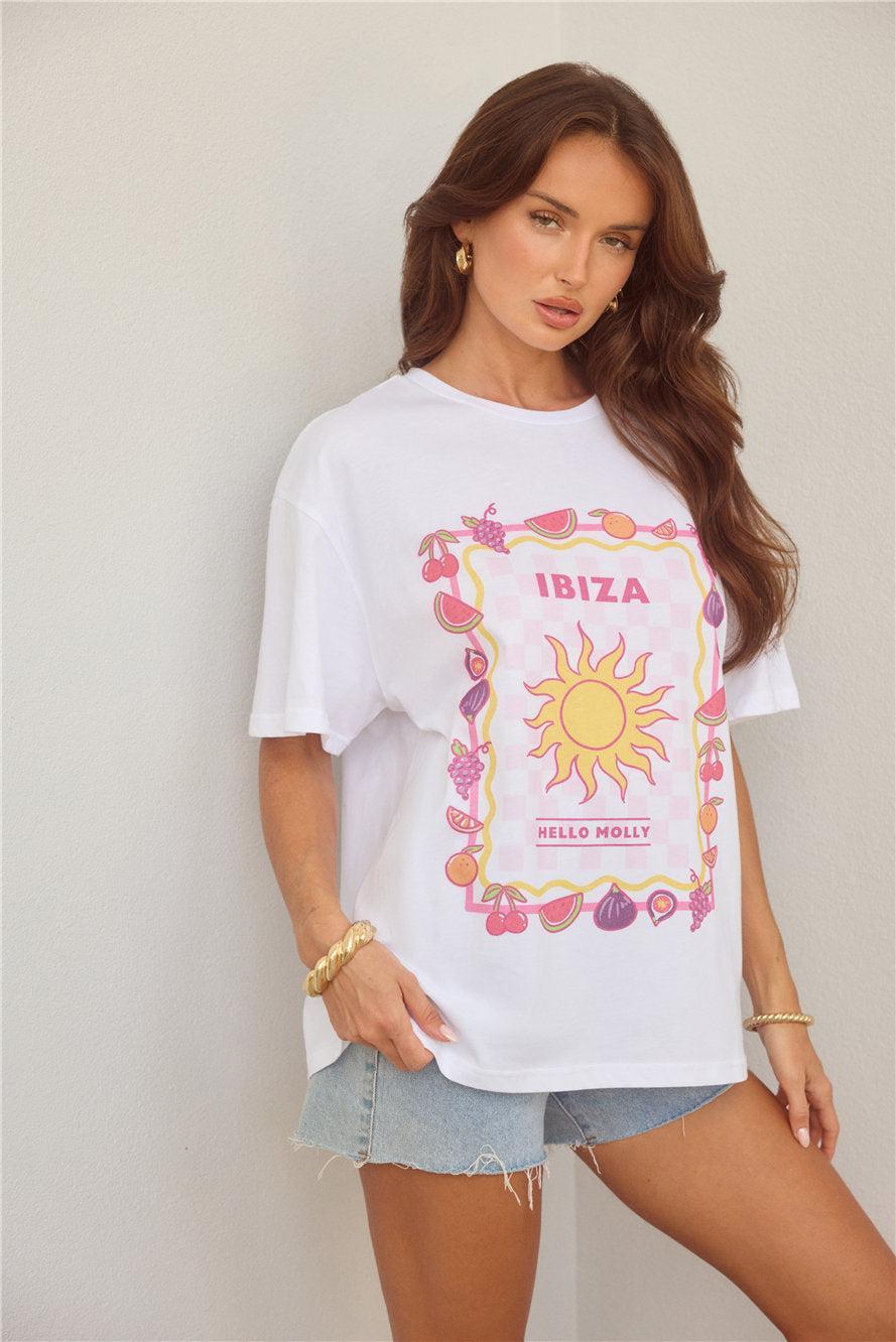 BASE Tropical Ibiza Oversized T-Shirt White Product Image