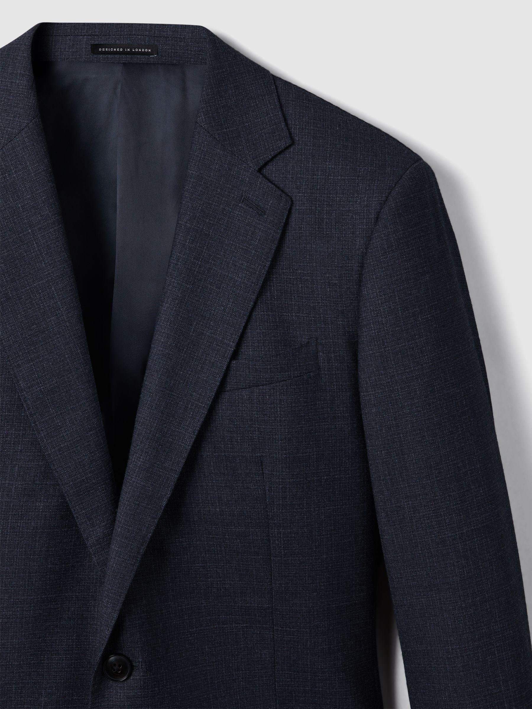 Single Breasted Wool Suit Slim Fit Blazer in Navy Product Image