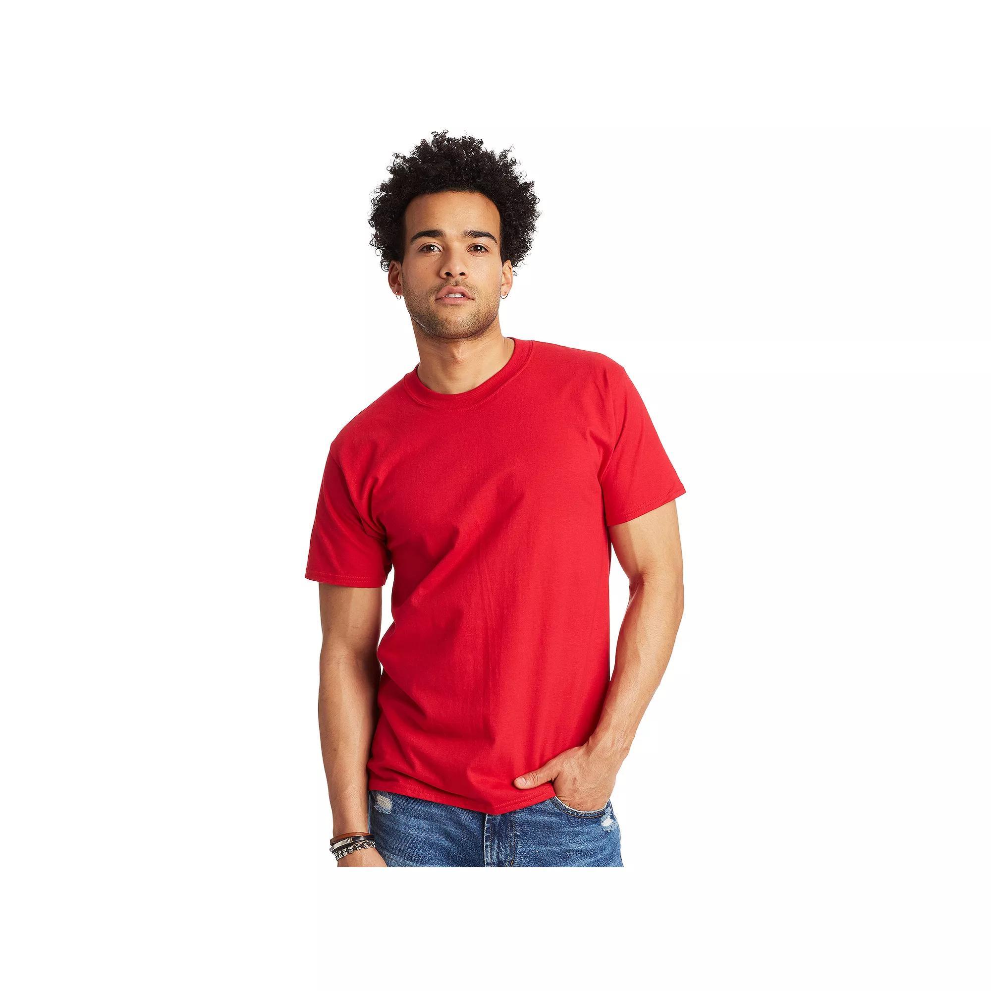 Big & Tall Hanes® Beefy-T Heavyweight Cotton Tee, Men's, Size: 3XL, Deep Red Product Image