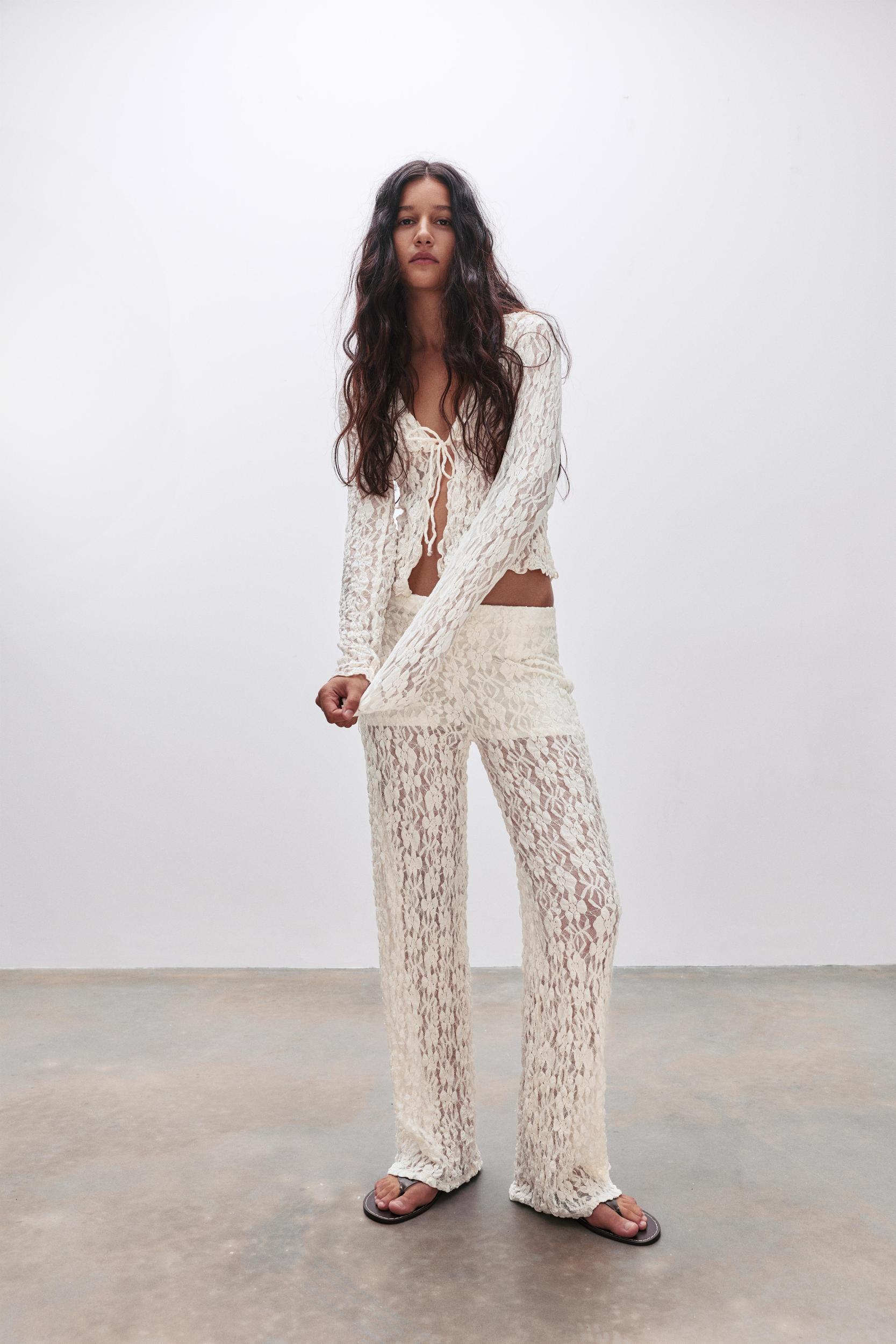 Lace bell bottom pants Product Image