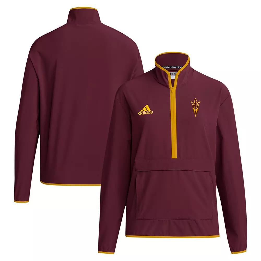 Men's adidas Royal Kansas Jayhawks Coaches Sideline Half-Zip Jacket, Size: Large, Blue Product Image