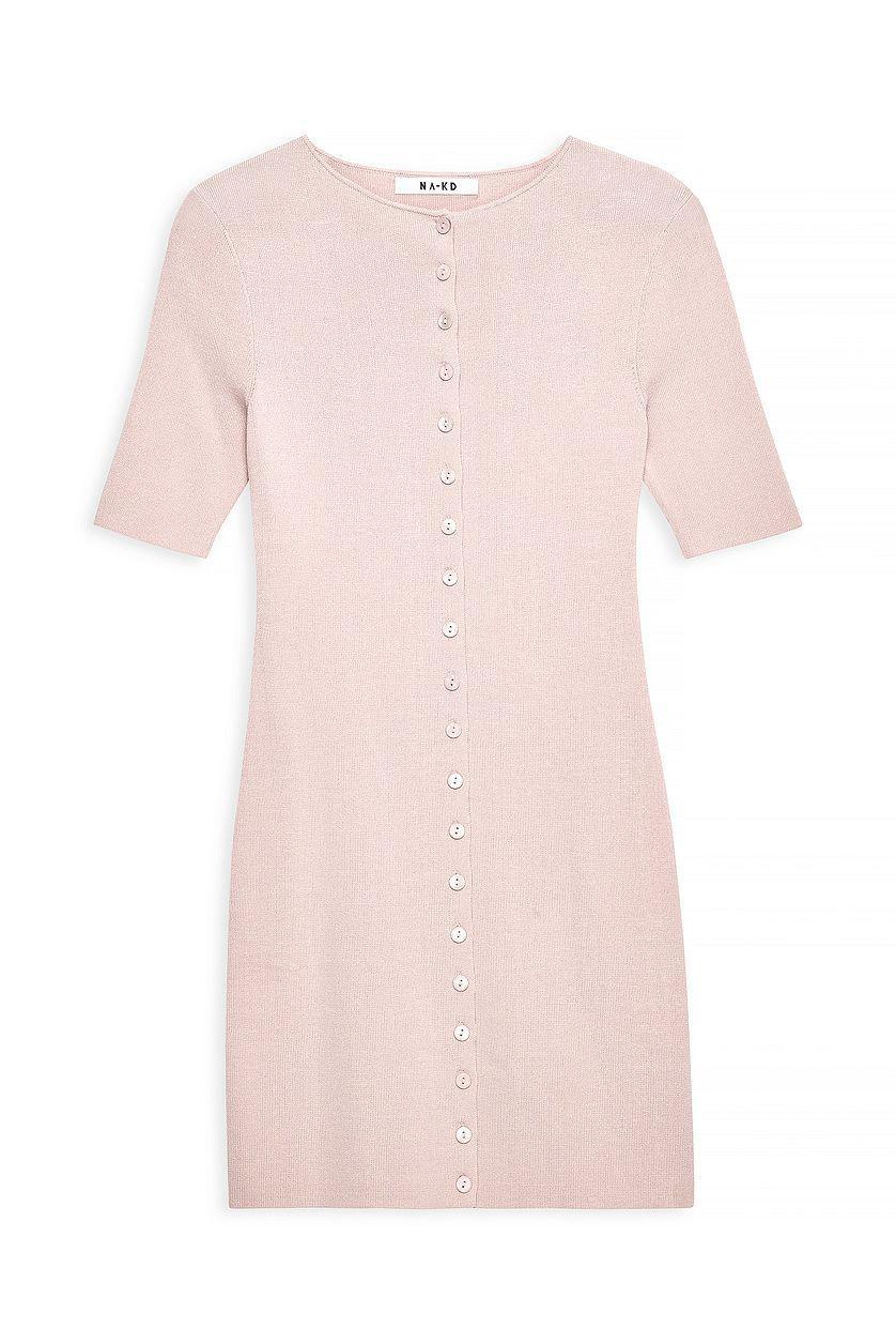 Knitted Button Mini Dress Product Image