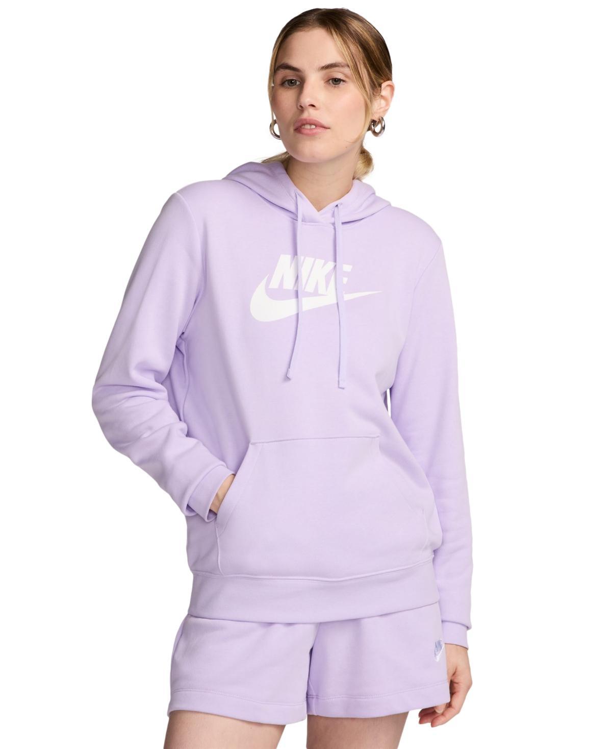 Women's Nike Sportswear Club Large Logo Fleece Hoodie, Size: Small, Birch Grey Product Image