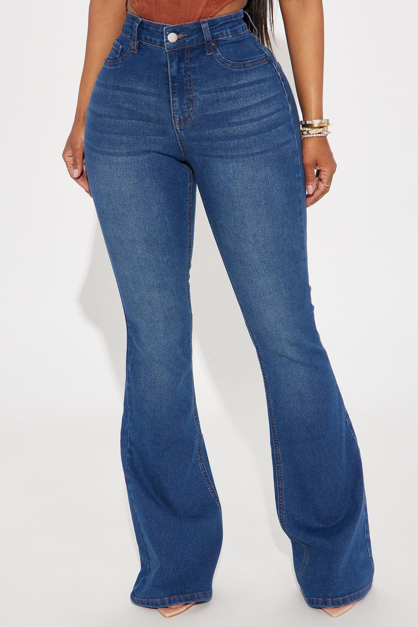 Audrey Booty Lifting Stretch Flare Jeans - Dark Wash Product Image