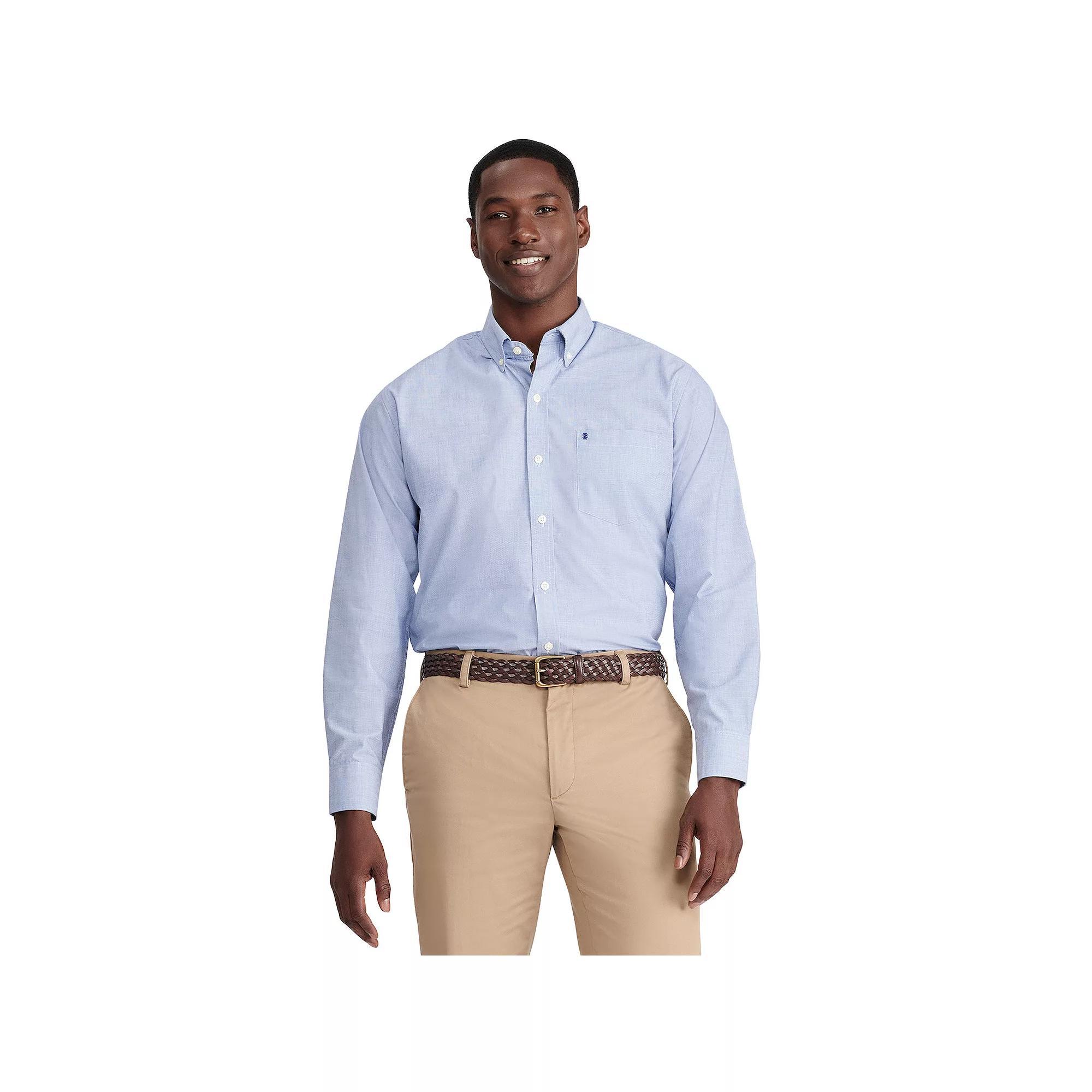 Men's IZOD Classic Button-Down Shirt, Size: Small, Mazarine Blue Product Image