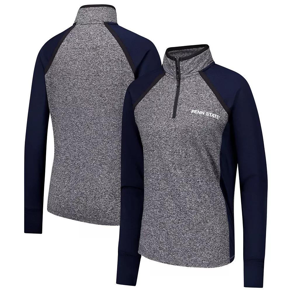 Womens /Heather Gray Penn State Nittany Lions Finalist Raglan Quarter-Zip Jacket Blue Product Image