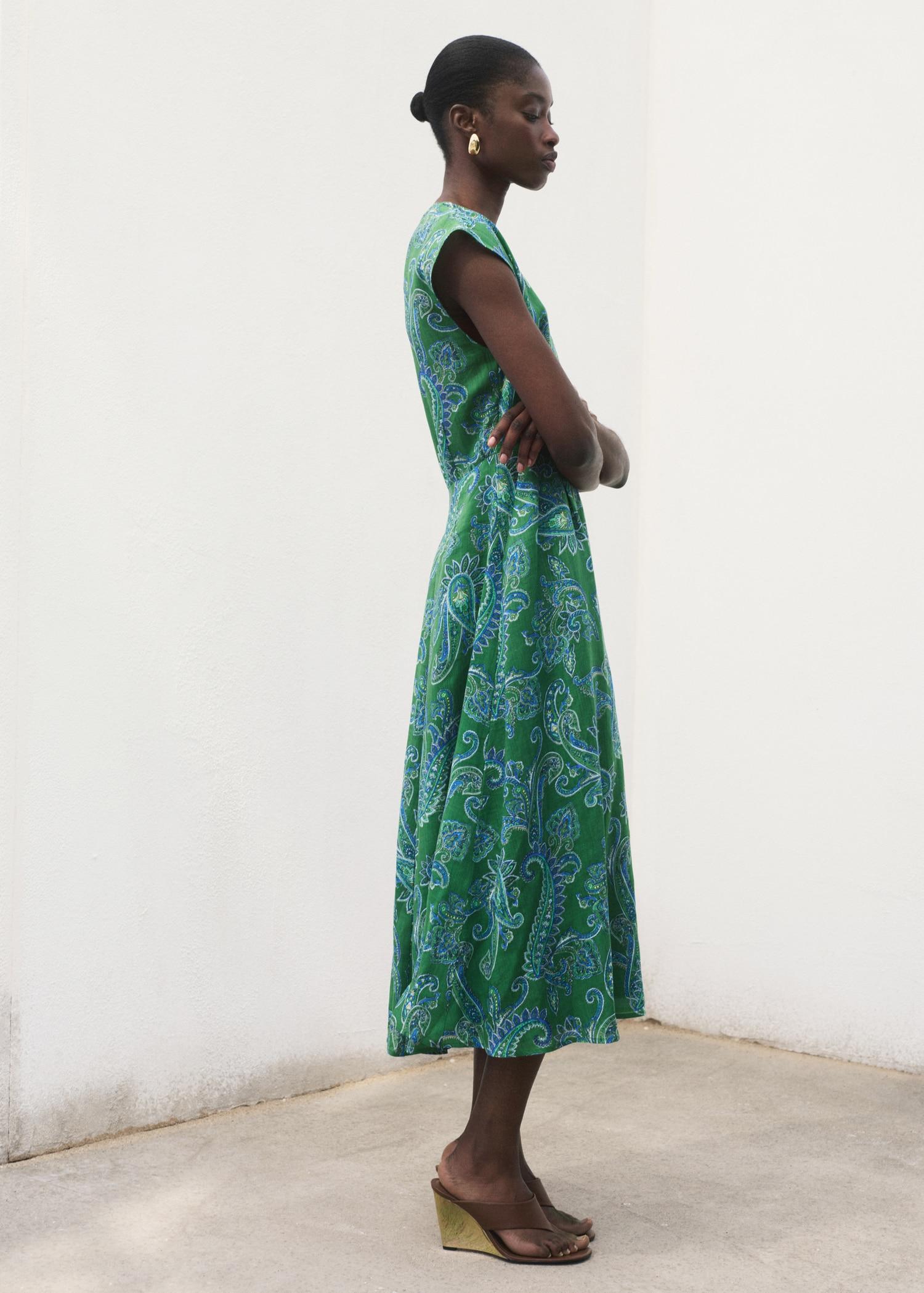 Ramie paisley dress - Women | MANGO USA Product Image