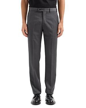 Basic Flat-Front Wool Trousers Product Image