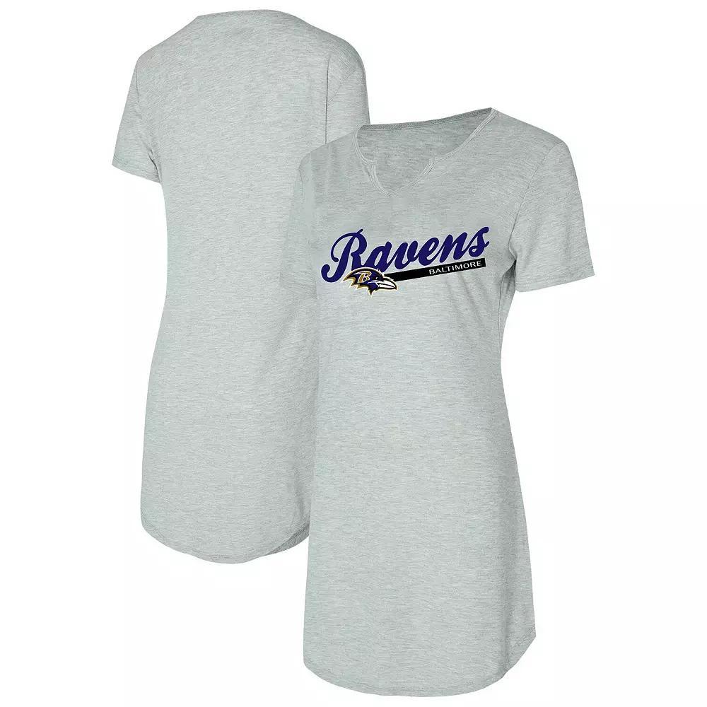 Women's Concepts Sport Gray Baltimore Ravens Petition Knit Nightshirt, Size: Small, Grey Product Image