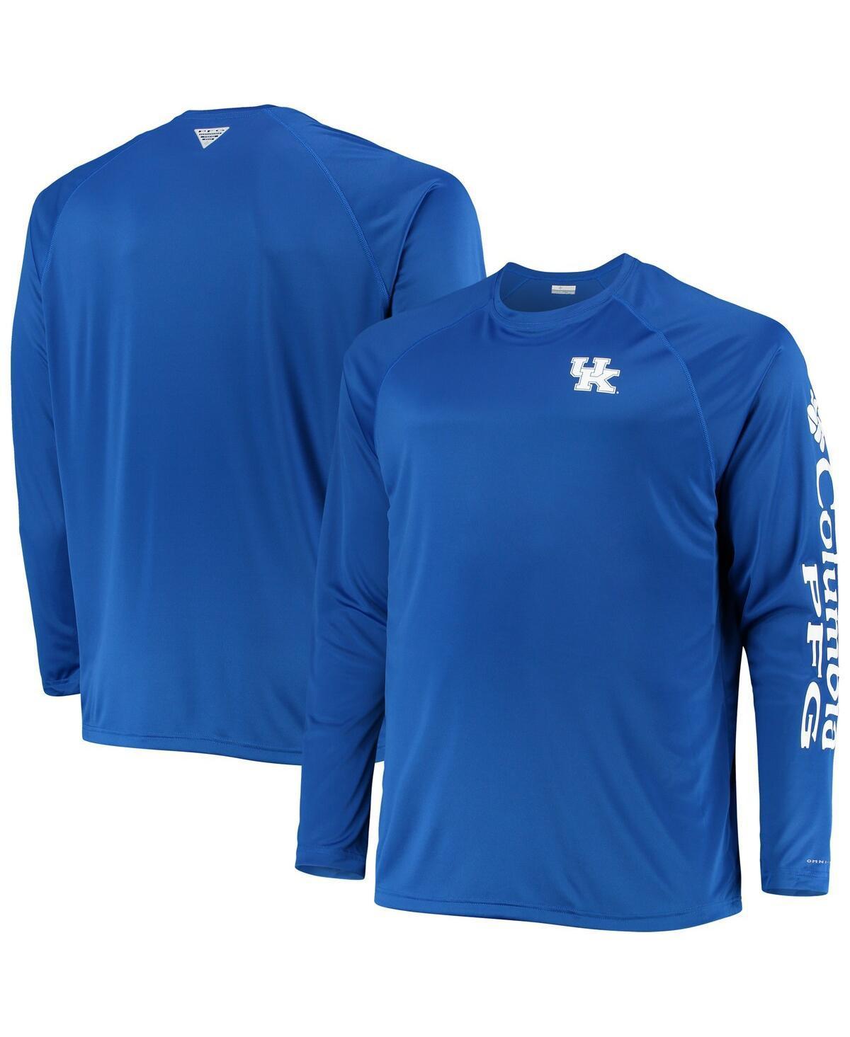 Men's Columbia Royal Kentucky Wildcats PFG Terminal Tackle Raglan Omni-Shade Long Sleeve T-Shirt, Size: Large, Blue Product Image