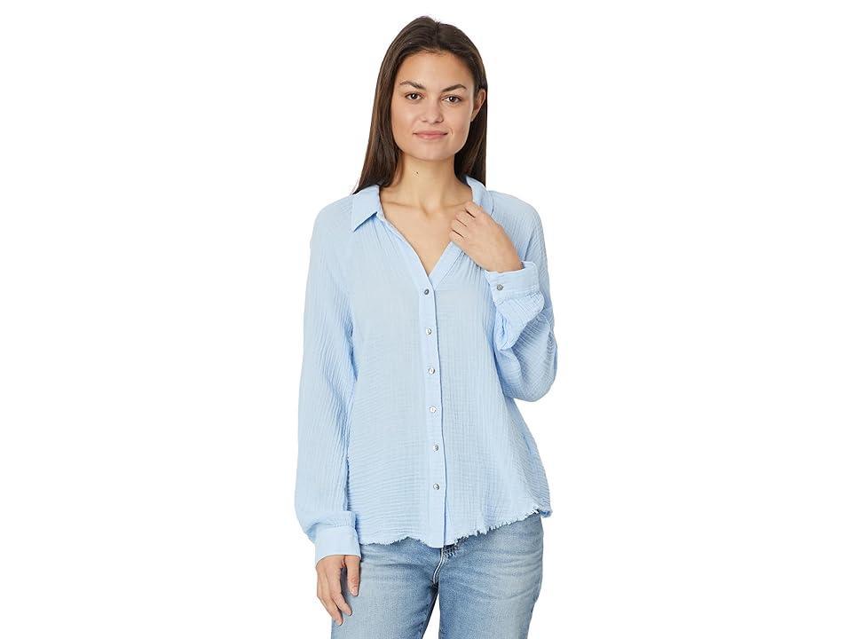Michael Stars Toni Button Down Shirt (Cement) Women's Clothing Product Image