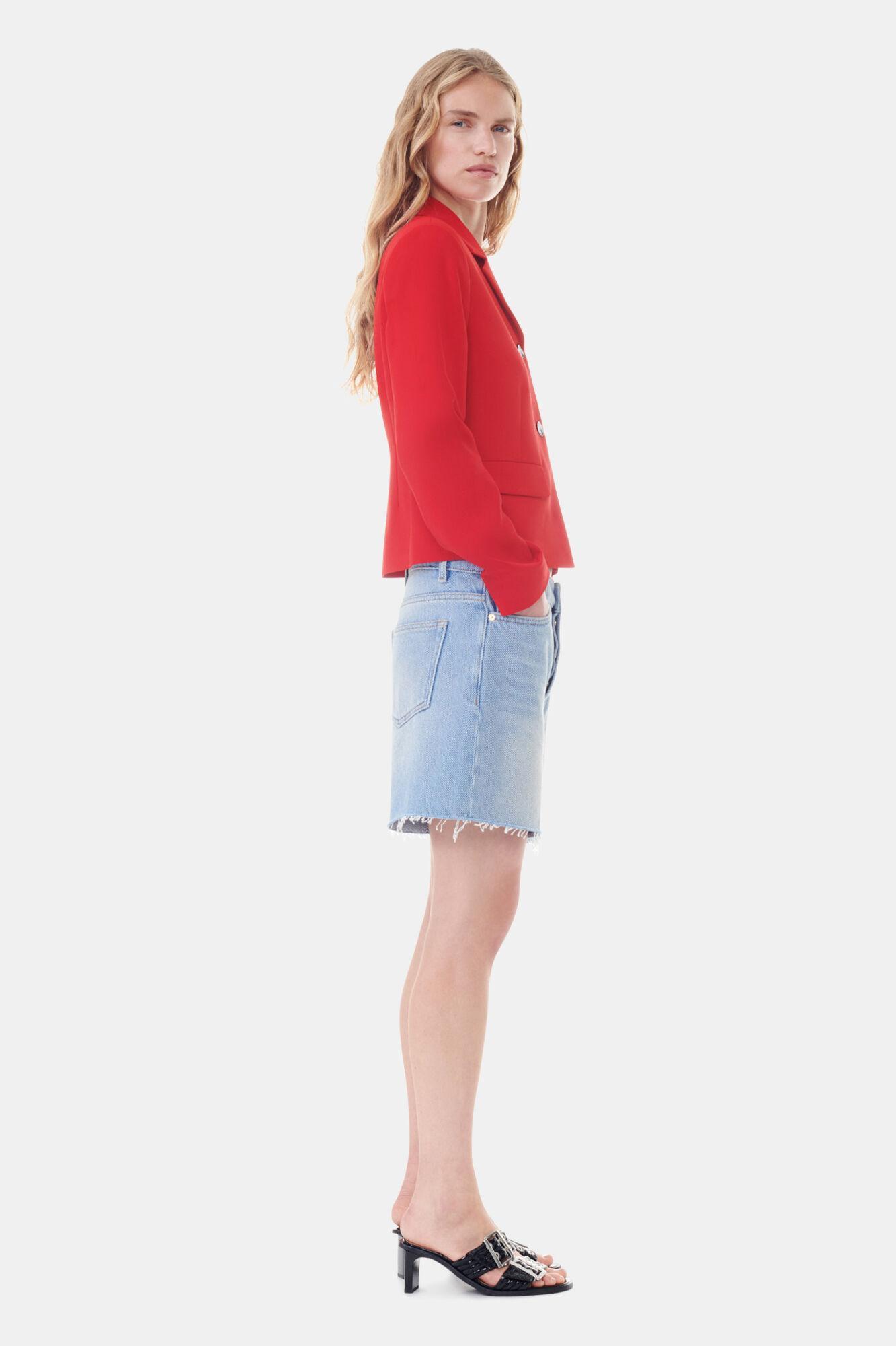 Blue Heavy Denim Shorts Product Image