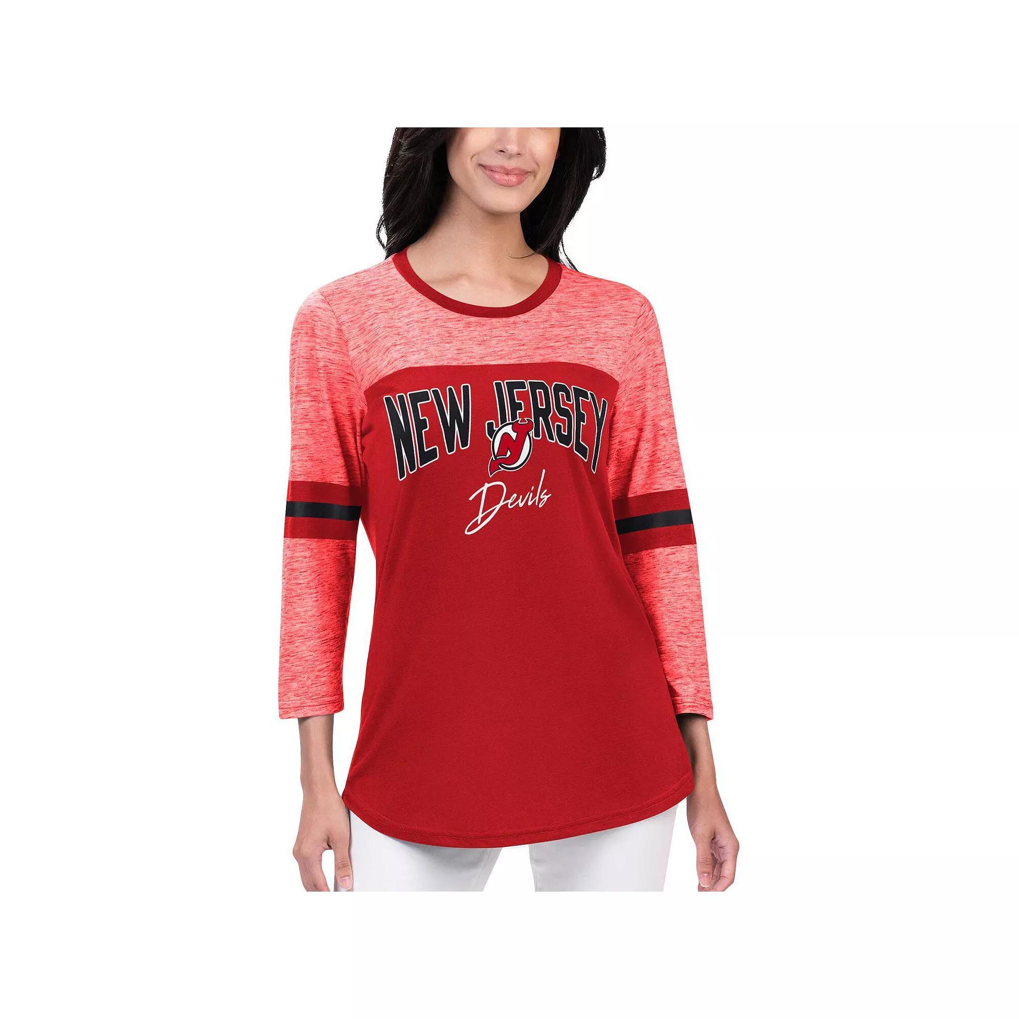 Women's G-III 4Her by Carl Banks Red New Jersey Devils Play The Game 3/4-Sleeve T-Shirt, Size: Small, Nhl Red Product Image
