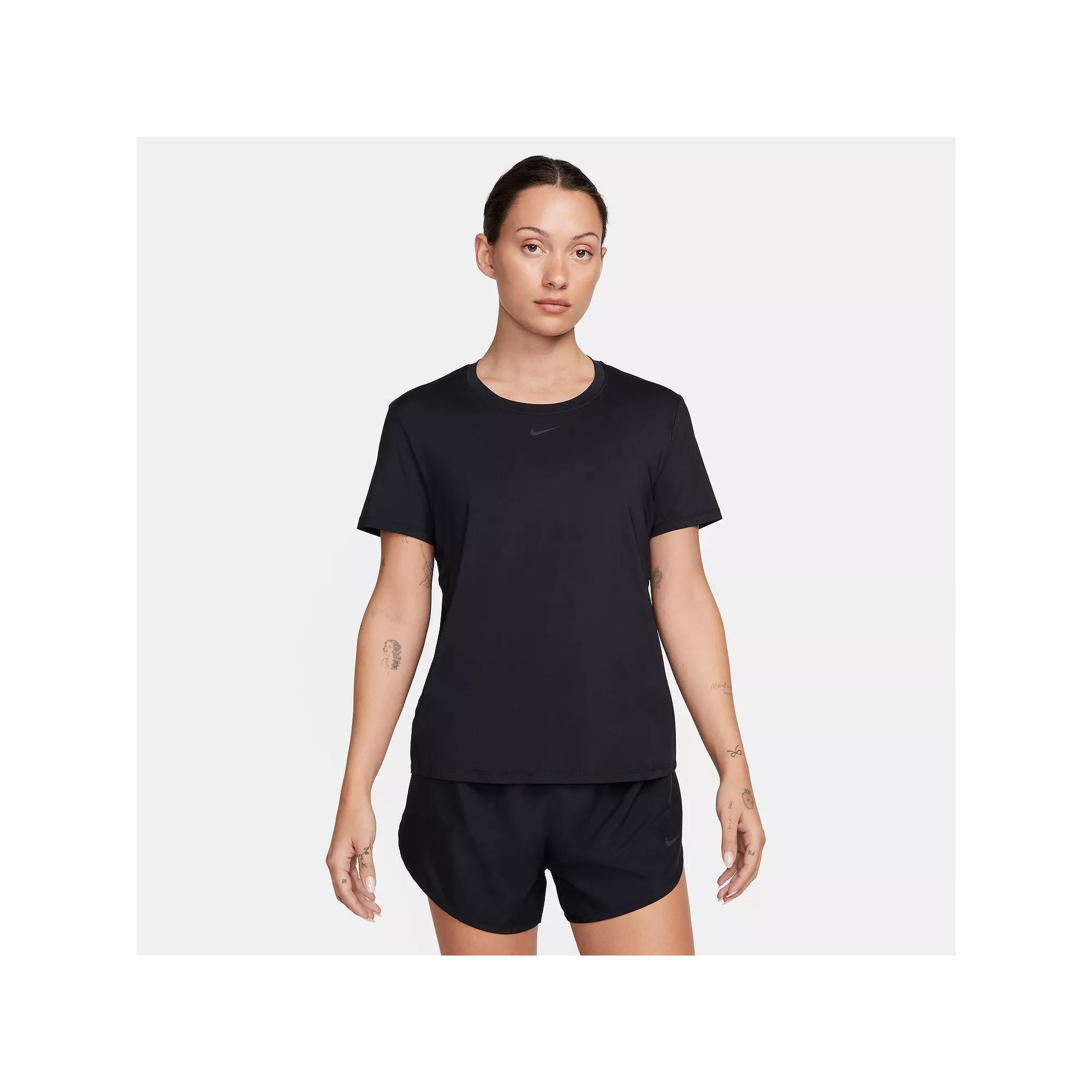 Women's Nike One Dri-FIT Classic Short Sleeve Top, Size: XXL, Black Product Image