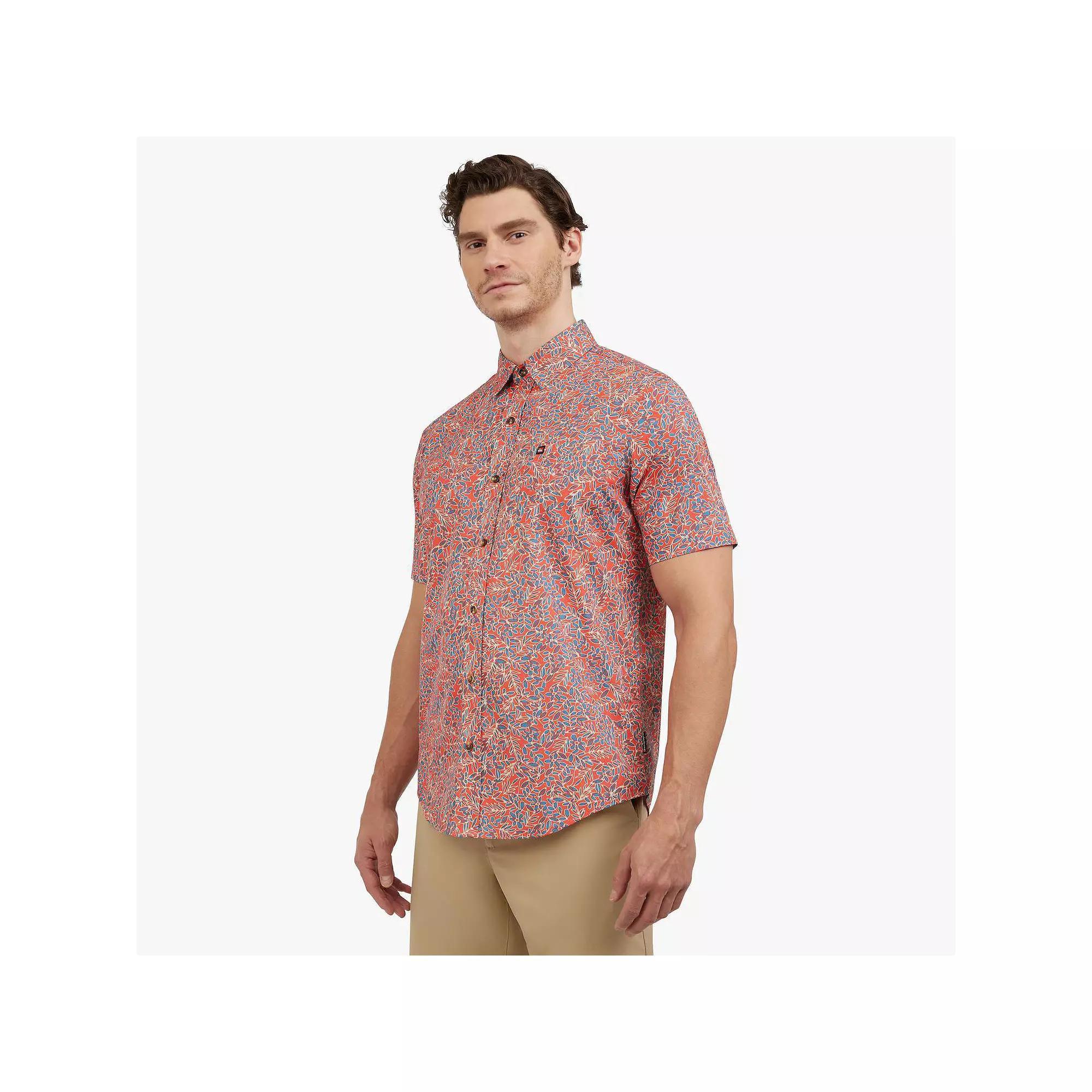Men's Quiksilver Short Sleeve Button Down Shirt, Size: Large, Pink Product Image
