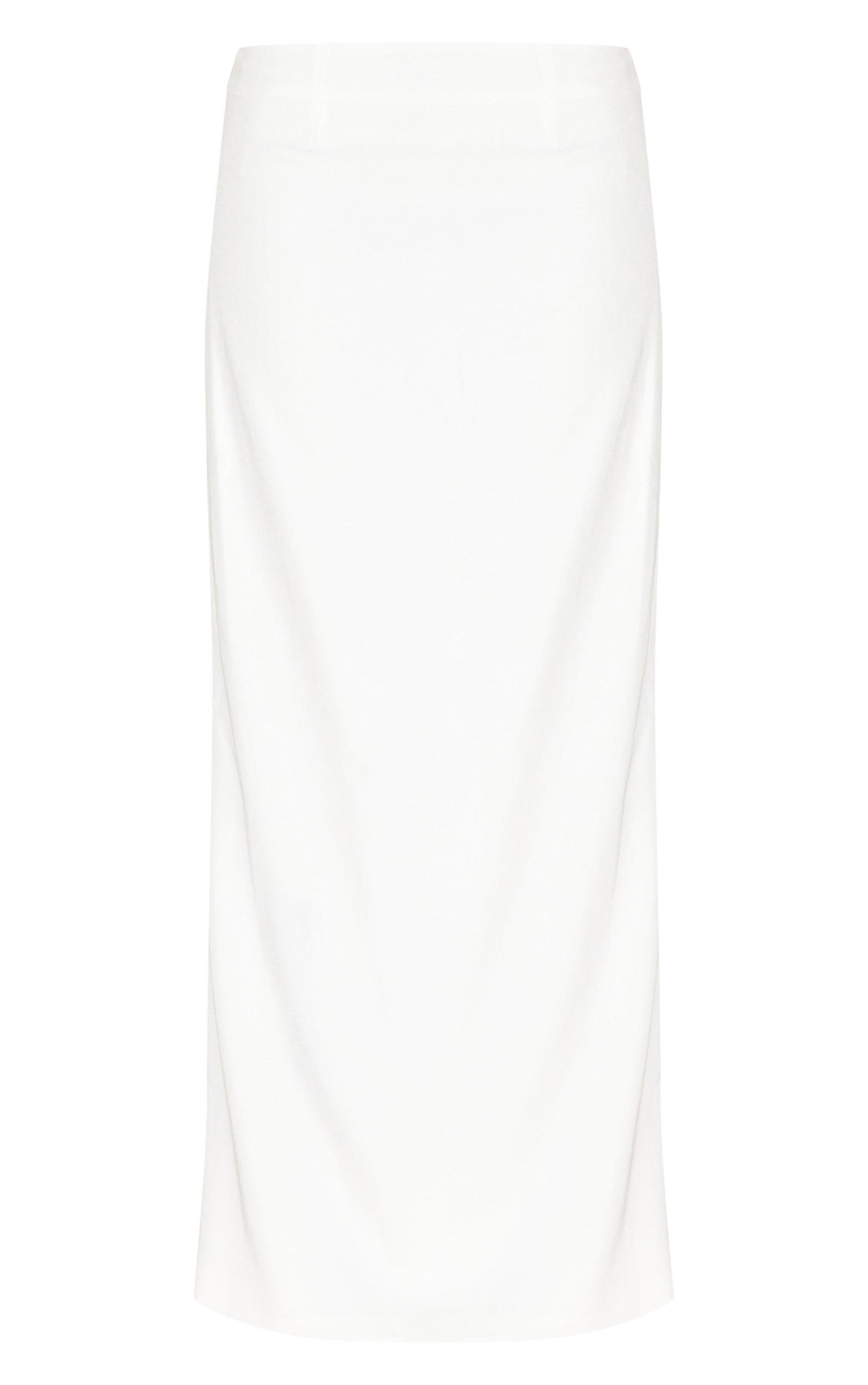 Premium White Woven Button Detail Maxi Skirt Product Image