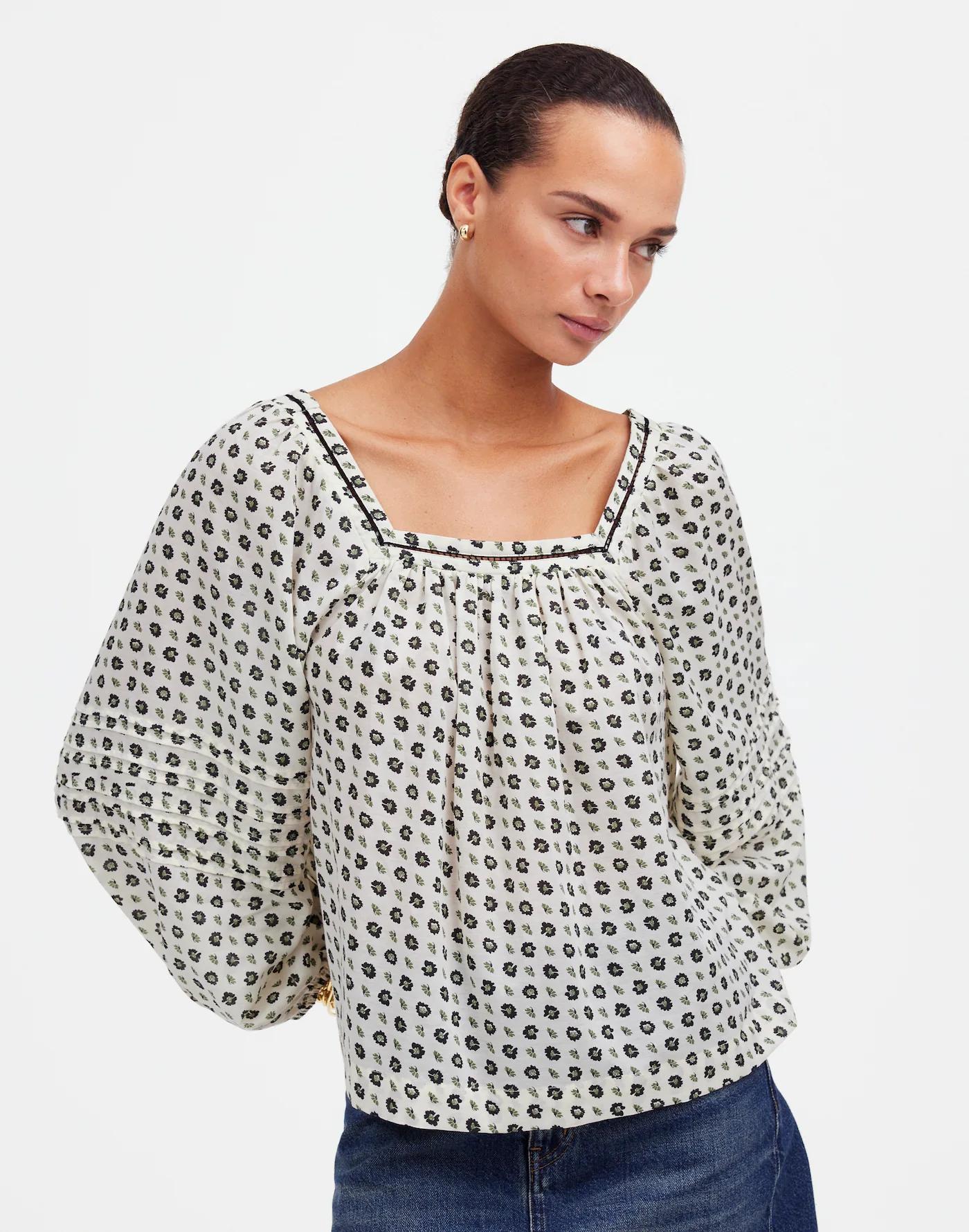 Square-Neck Long-Sleeve Top Product Image