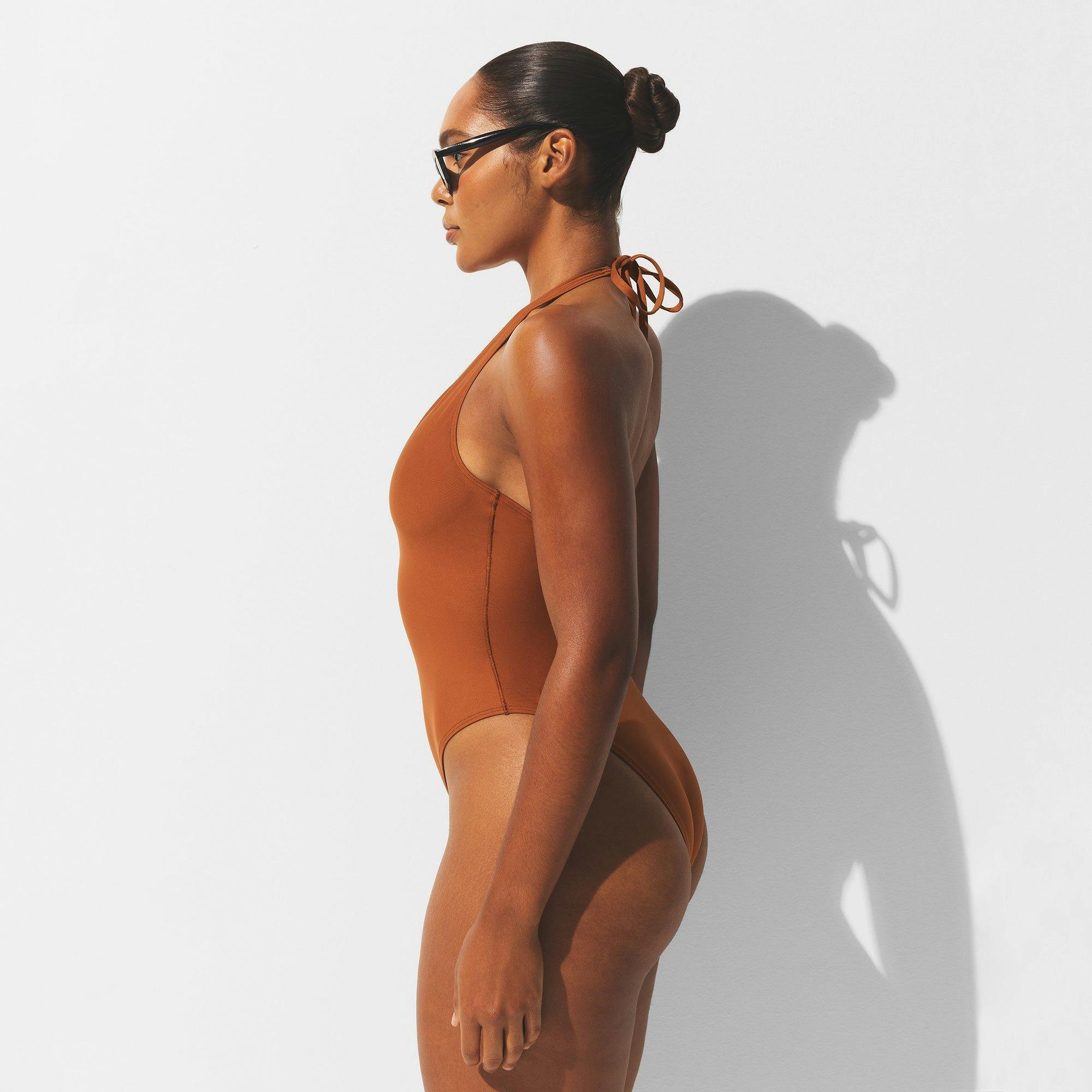 ICONIC SWIM DEEP PLUNGE ONE PIECE | BRONZE Product Image