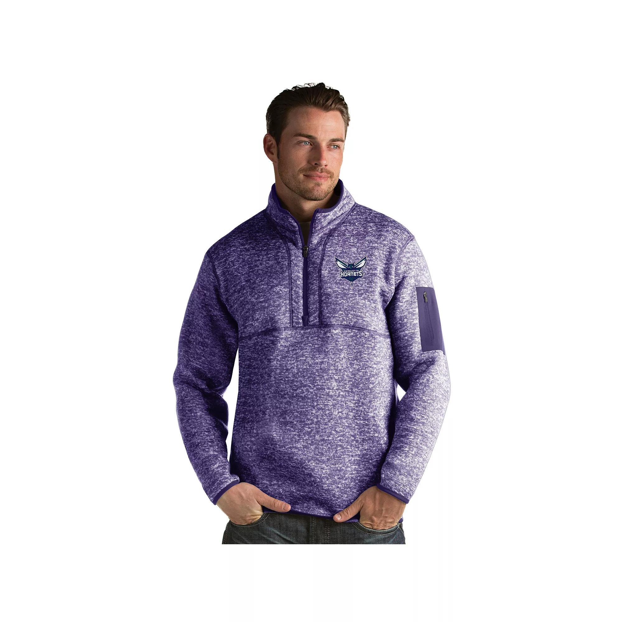 Mens Antigua Miami Heat Fortune Pullover Black Grey Product Image