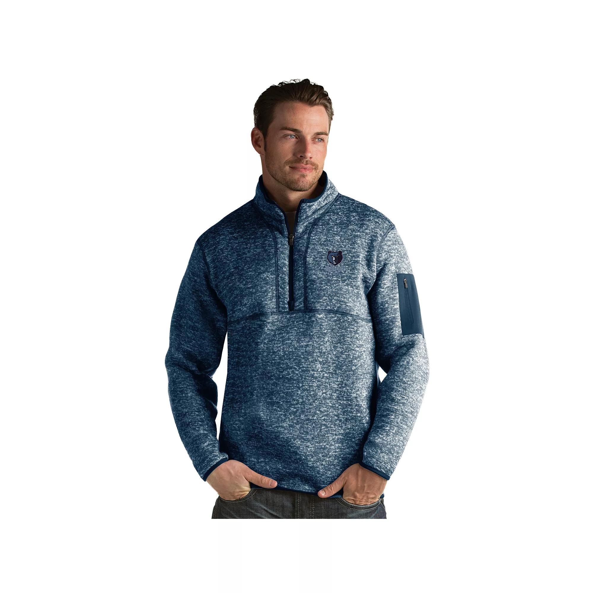 Mens Antigua Indiana Pacers Fortune Pullover Navy Grey Product Image