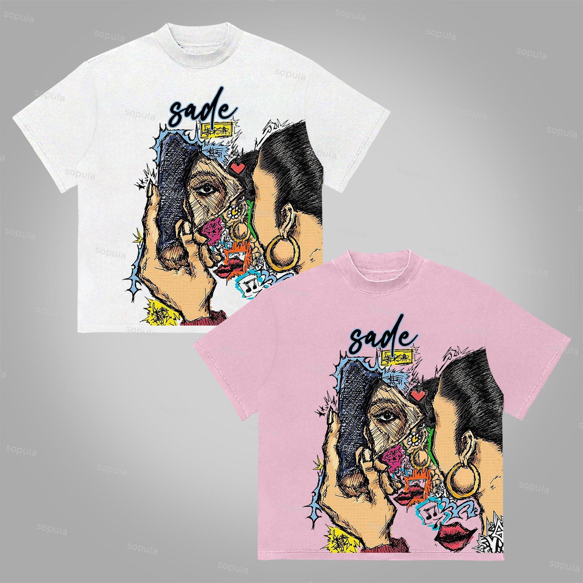 Sopula Vintage Sade Adu Graphic Print Cotton T-Shirt Product Image
