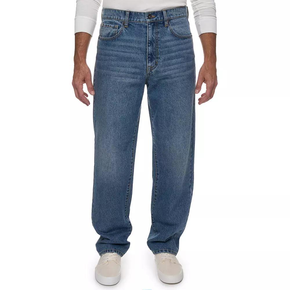 Men's Lazer Loose Fit Denim Jeans, Size: 34 X 32, Marcus Blue Product Image