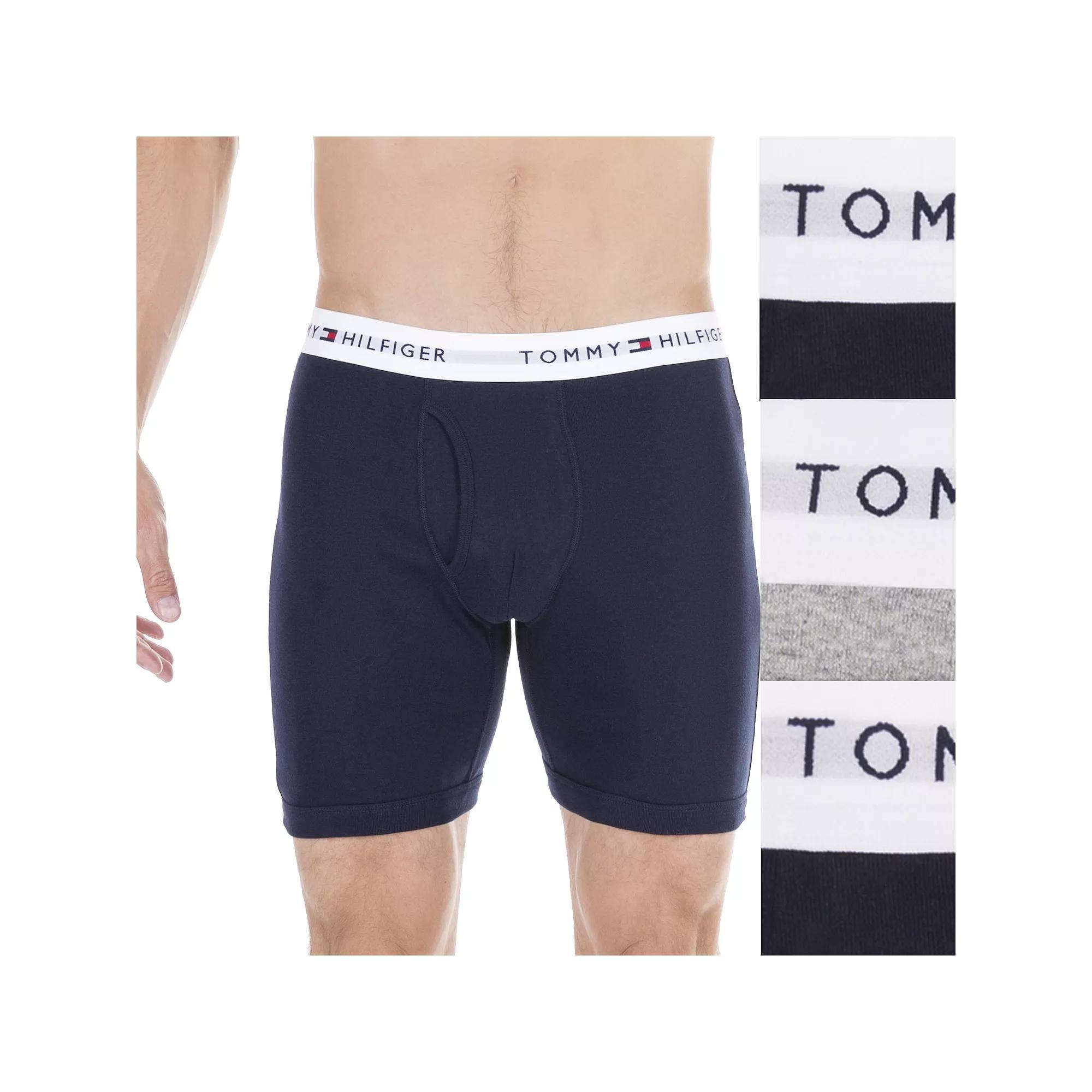 Men's Tommy Hilfiger 3-pack Cotton Classic Boxer Briefs, Size: XL, Navy Gray Product Image