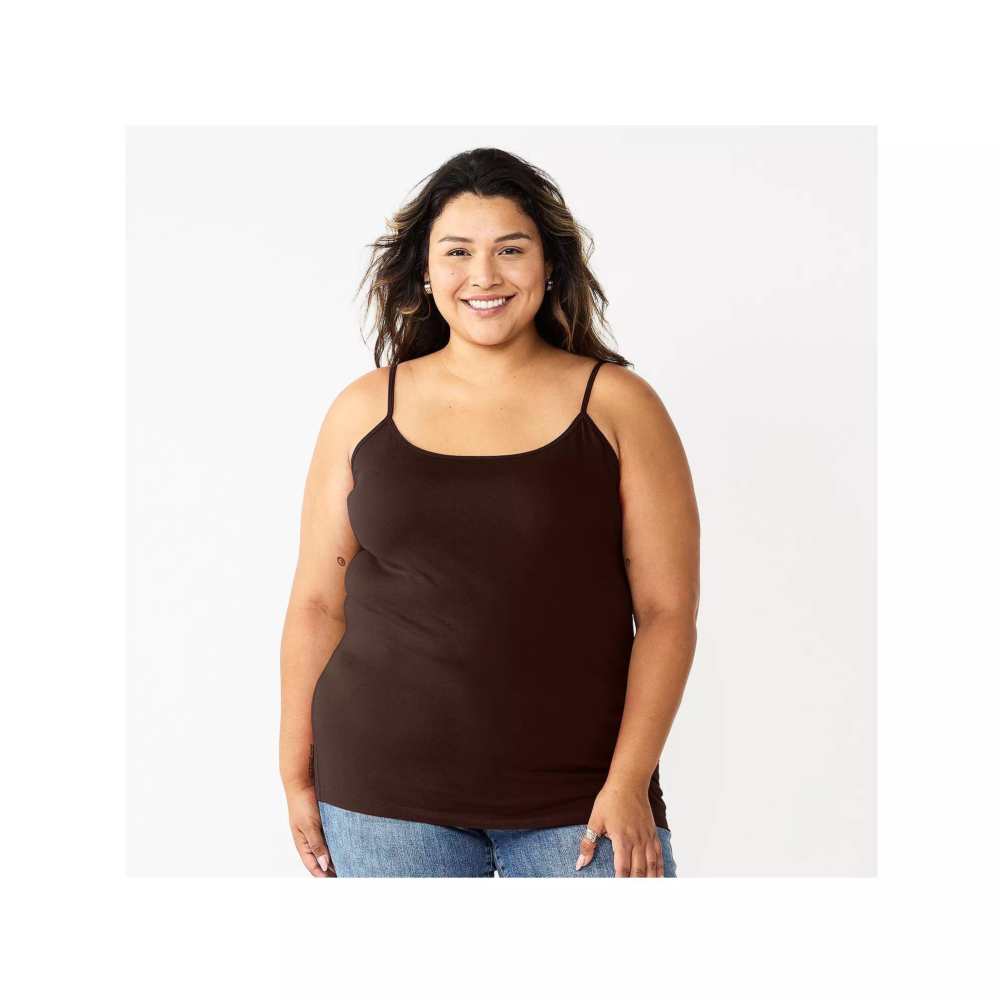 Plus Size Sonoma Goods For Life® Spaghetti Strap Cami, Women's, Size: 1XL, Lea Pink Product Image