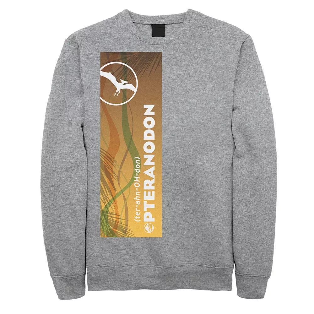 Men's Jurassic World Pteranodon Right Panel Sweatshirt, Size: Large, Athletic Grey Product Image