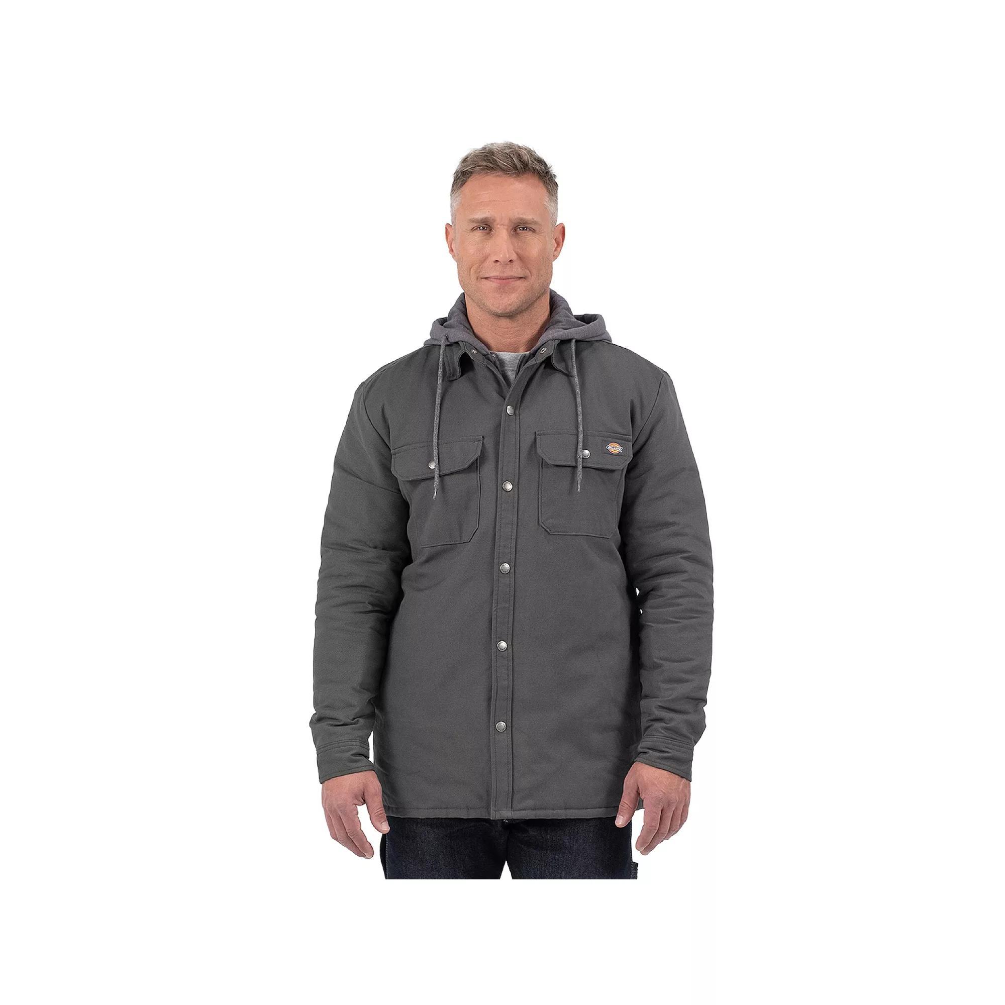 Men's Dickies Hydroshield Duck Hooded Shirt Jacket, Size: Medium, Grey Product Image